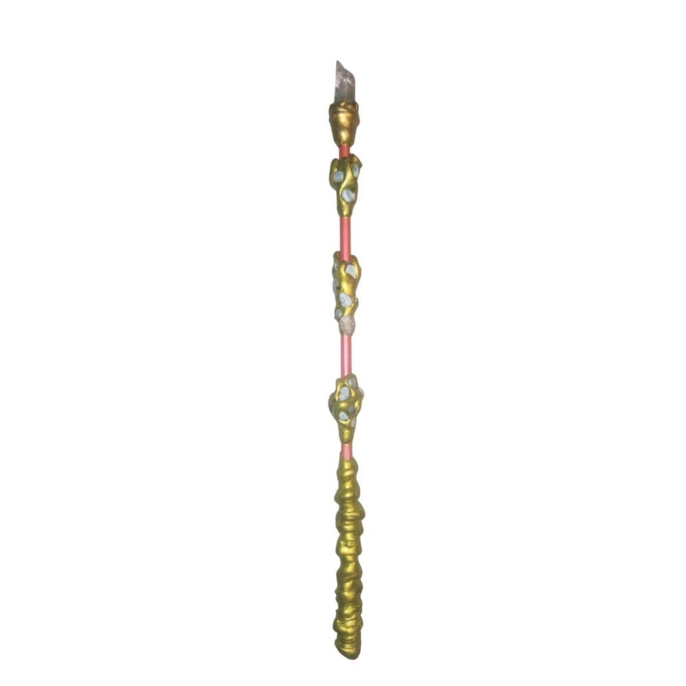 Handmade Pink and Gold Crystal Magic Wand 13 Inch Quartz Cosplay Prop